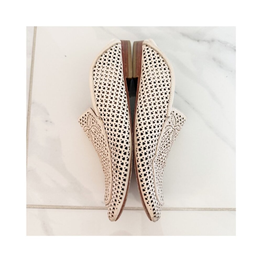 Anthropologie Lola Cruz Palm Perforated Ballet Flat Slides US8 EU38 - Picture 10 of 15